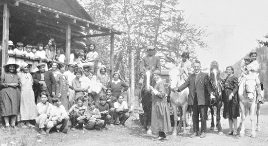 Sister Catherine Donnelly with a congregation in BC