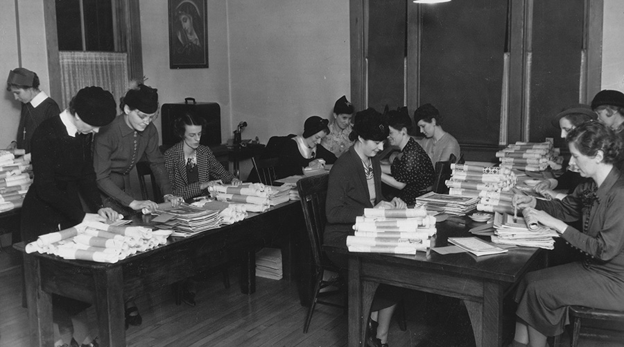 CWL members working at Religious Correspondence School in Regina